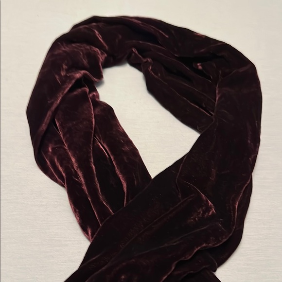 Elegant Velvet Scarf with Fringe - Picture 3 of 3